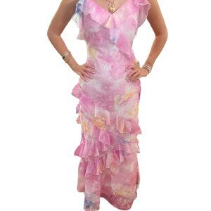 Maxi floral ruffle dress